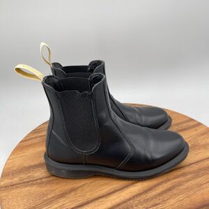 Doc Dr Martens Flora Boots Womens Size 7 Black Vegan Leather Chelsea